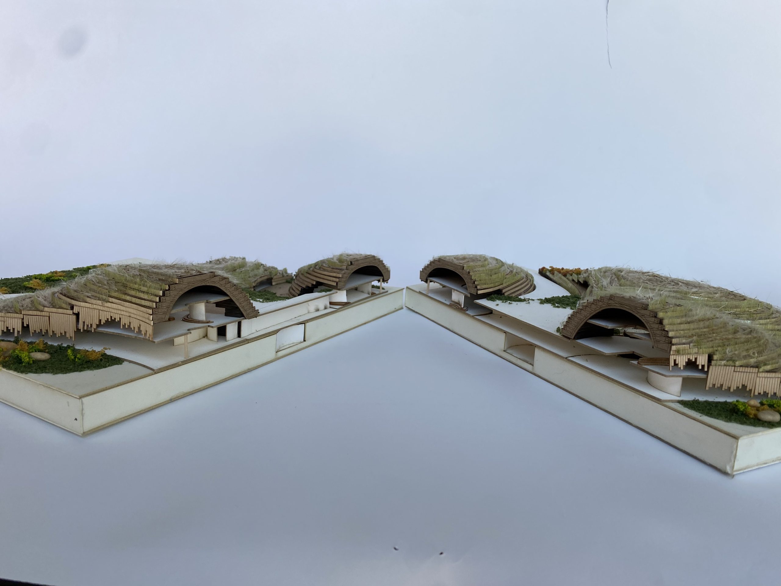 Model photo of small portion of clay funnels.