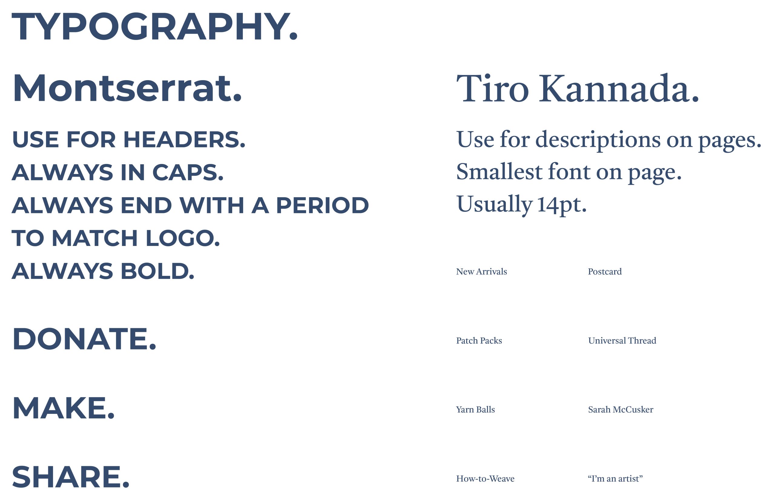 Typography layout and examples in context.